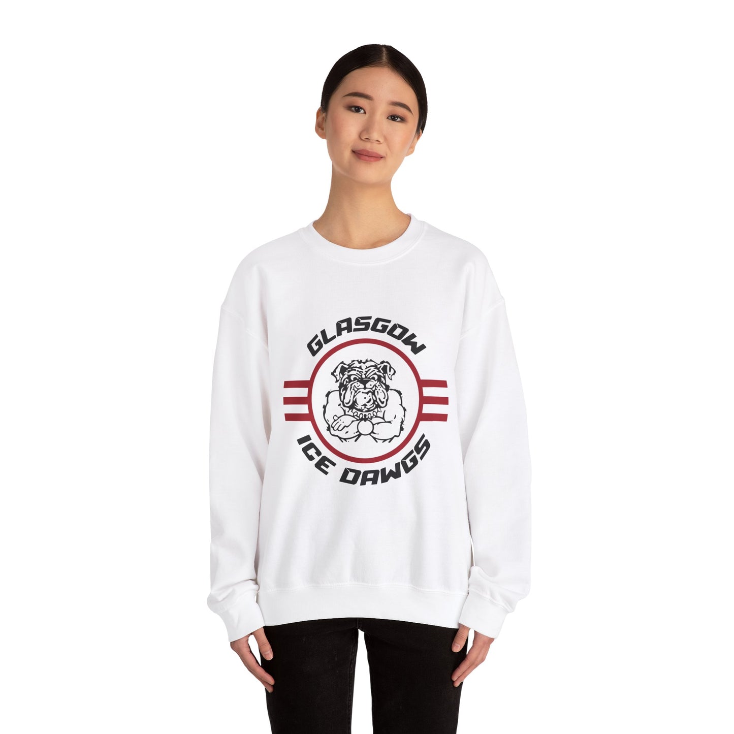 Glasgow Ice Dawgs Adult Unisex Heavy Blend™ Crewneck Sweatshirt in Black, Sport Grey, Dark Heather or White