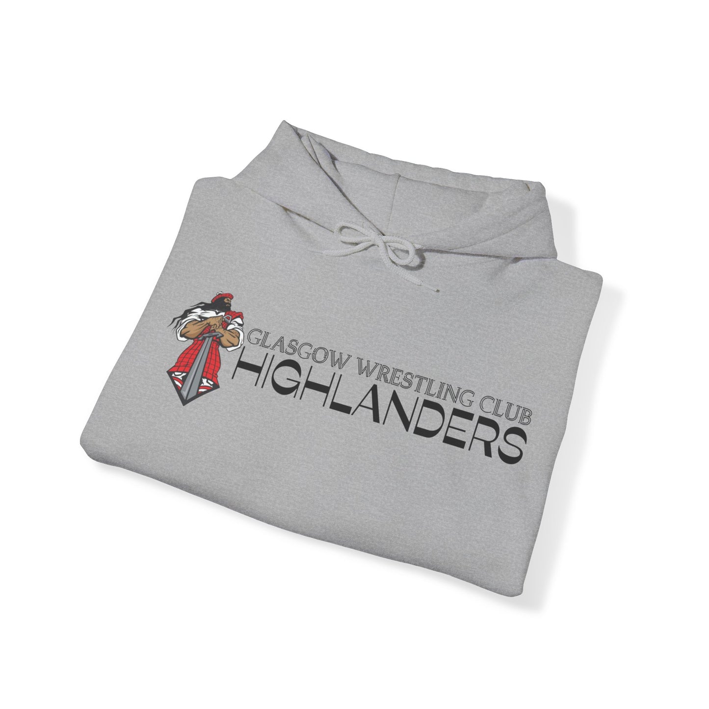 Glasgow Highlanders for him Adult Unisex Heavy Blend™ Hooded Sweatshirt in Red, White, or Sport Grey