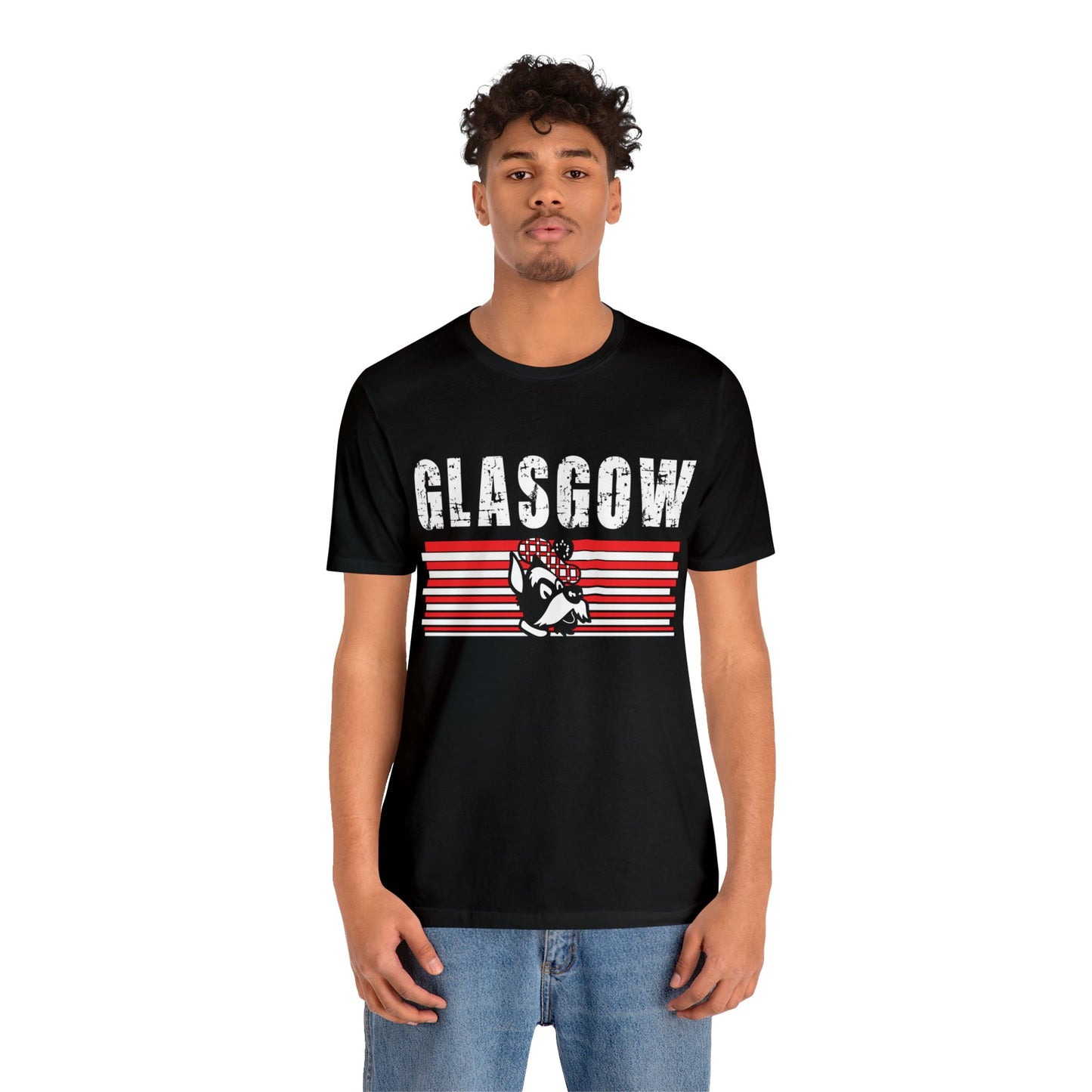 Glasgow Scotties Retro Lines Tee Adult Unisex Jersey Short Sleeve Tee