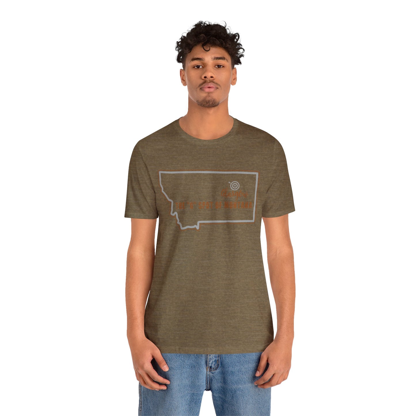 Naked Acres The "G" spot of Montana Adult Unisex Jersey Short Sleeve Tee in 12 colors