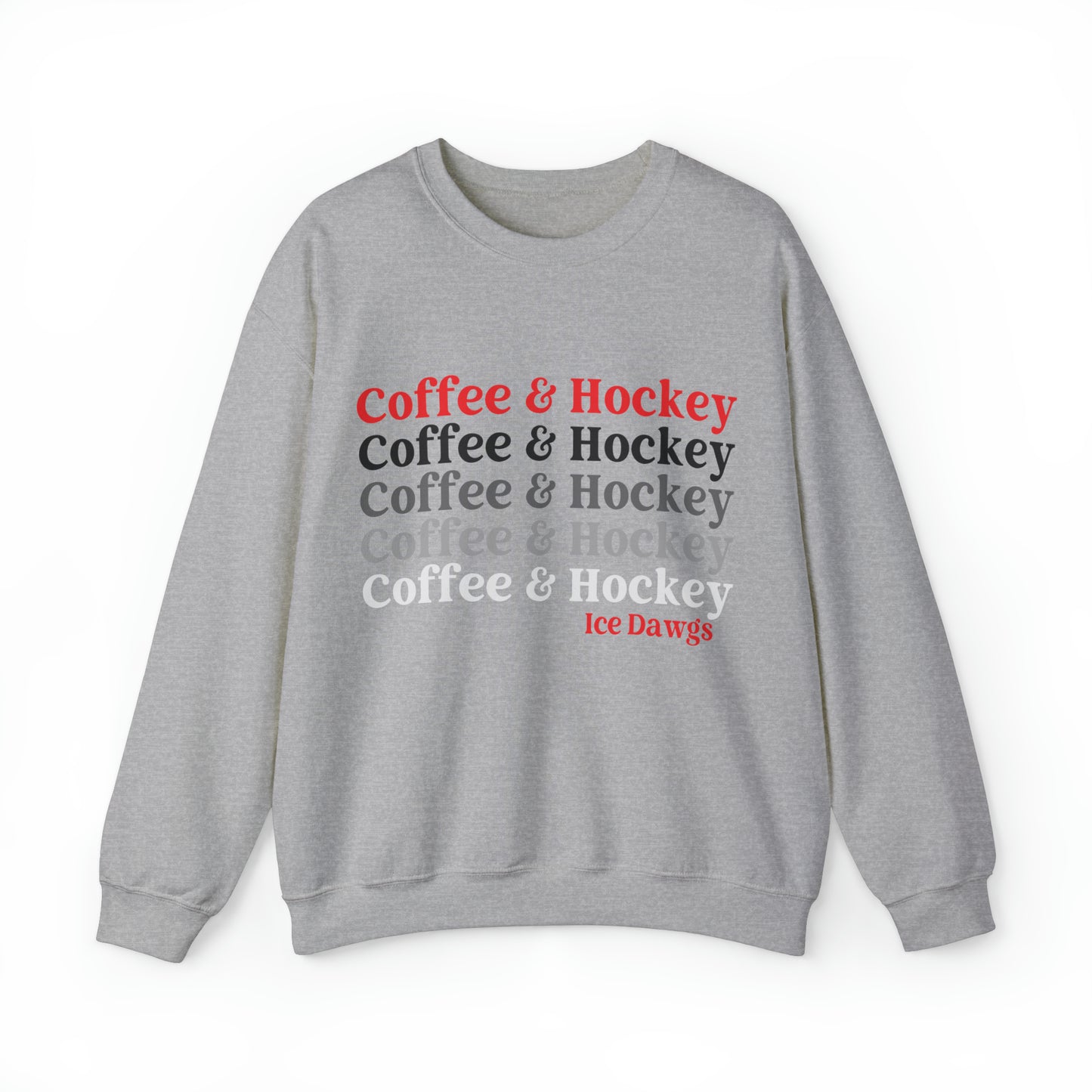 Glasgow Ice Dawgs Coffee and Hockey Adult Unisex Heavy Blend™ Crewneck Sweatshirt