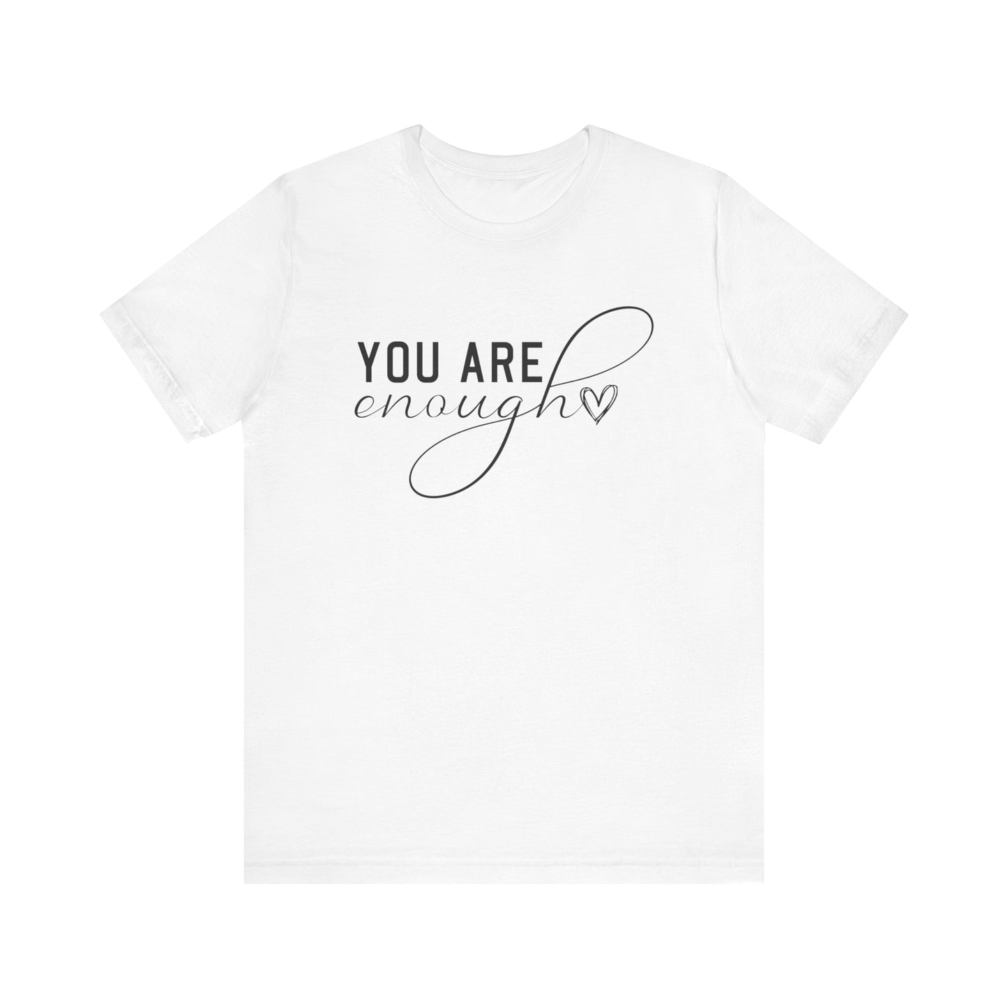 SolLingo You Are Enough Adult Unisex Jersey Short Sleeve Tee in Natural, White, and Ash