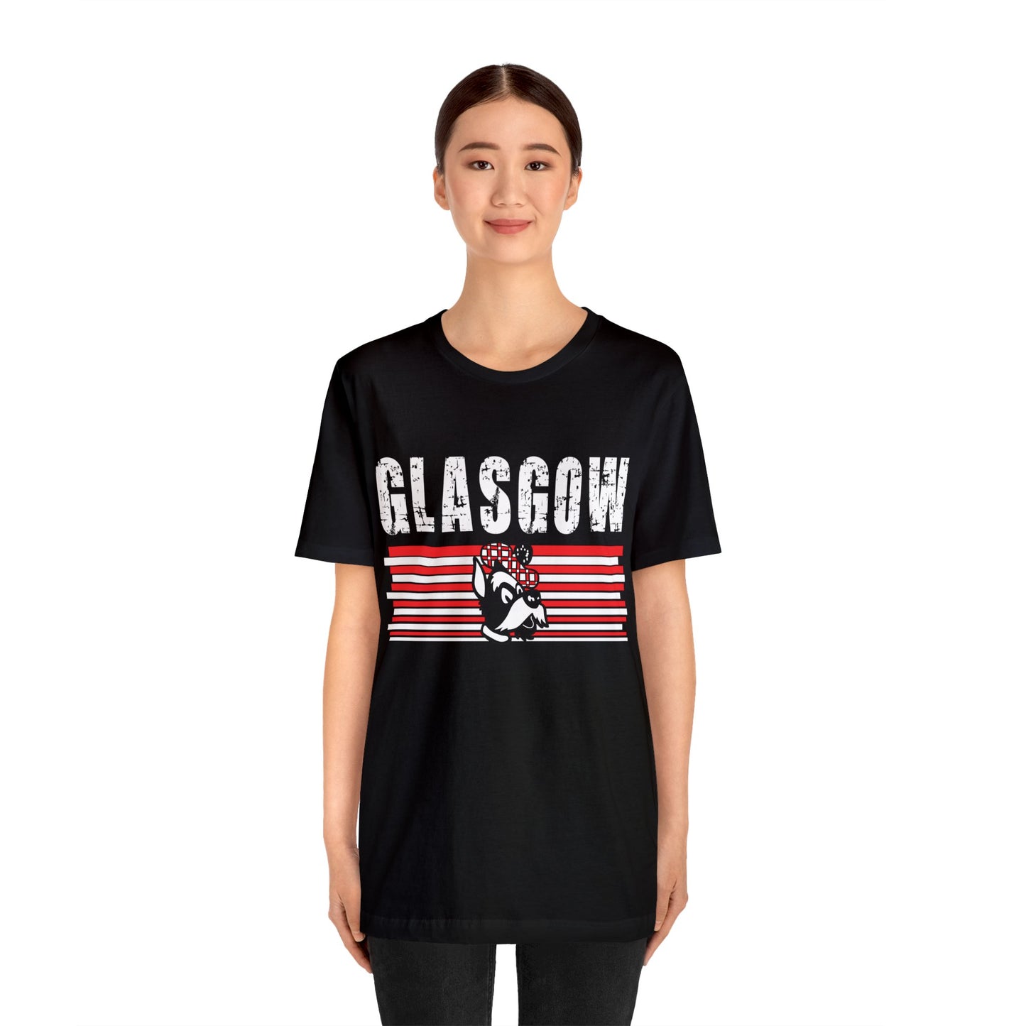 Glasgow Scotties Retro Lines Tee Adult Unisex Jersey Short Sleeve Tee