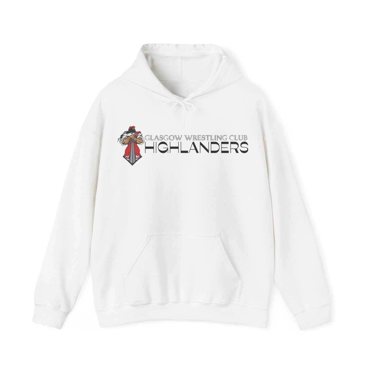 Glasgow Highlanders for him Adult Unisex Heavy Blend™ Hooded Sweatshirt in Red, White, or Sport Grey