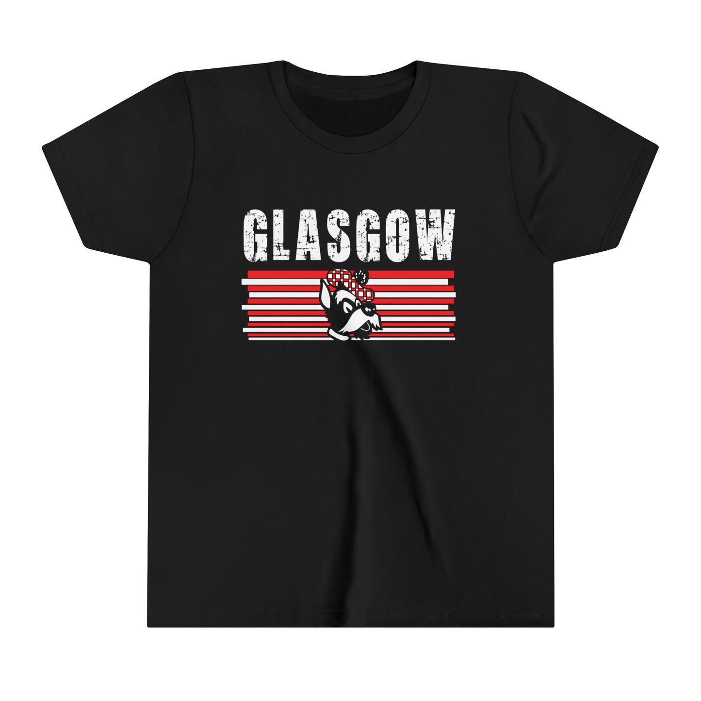 Glasgow Scotties Retro Lines Youth Short Sleeve Tee in Black or Grey