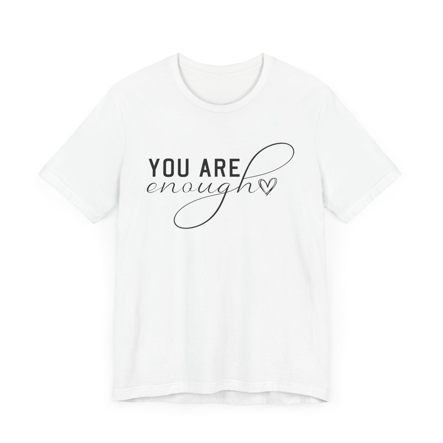 SolLingo You Are Enough Adult Unisex Jersey Short Sleeve Tee in Natural, White, and Ash