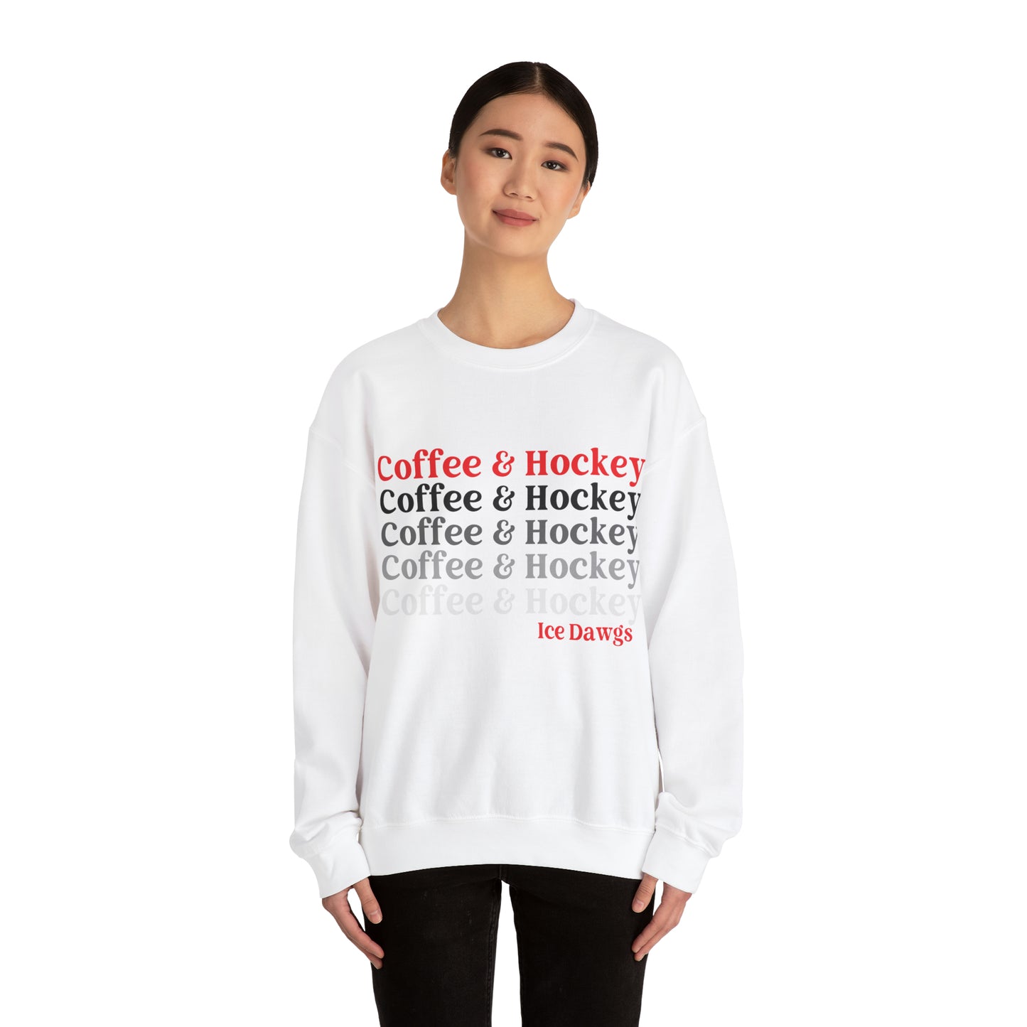 Glasgow Ice Dawgs Coffee and Hockey Adult Unisex Heavy Blend™ Crewneck Sweatshirt