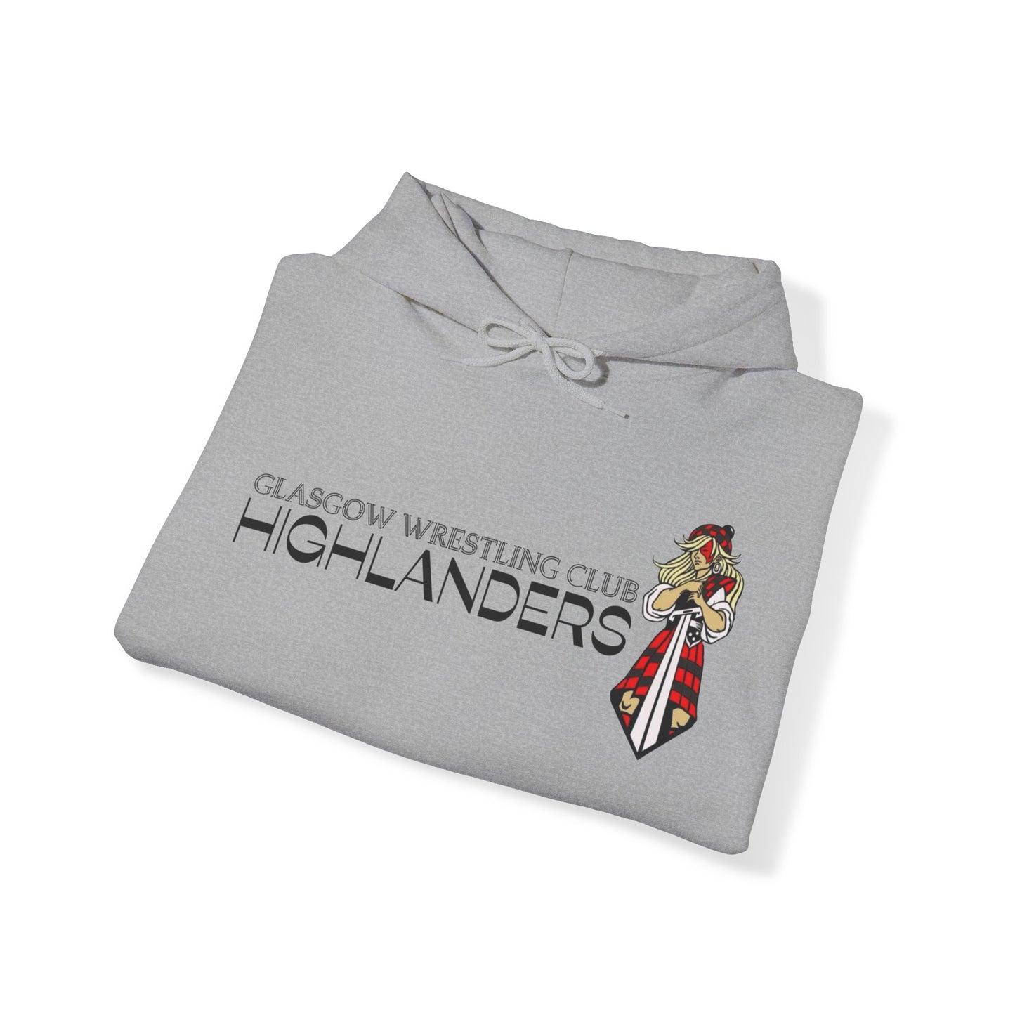 Glasgow Highlanders for her Adult Unisex Heavy Blend™ Hooded Sweatshirt in Red, White, or Sport Grey