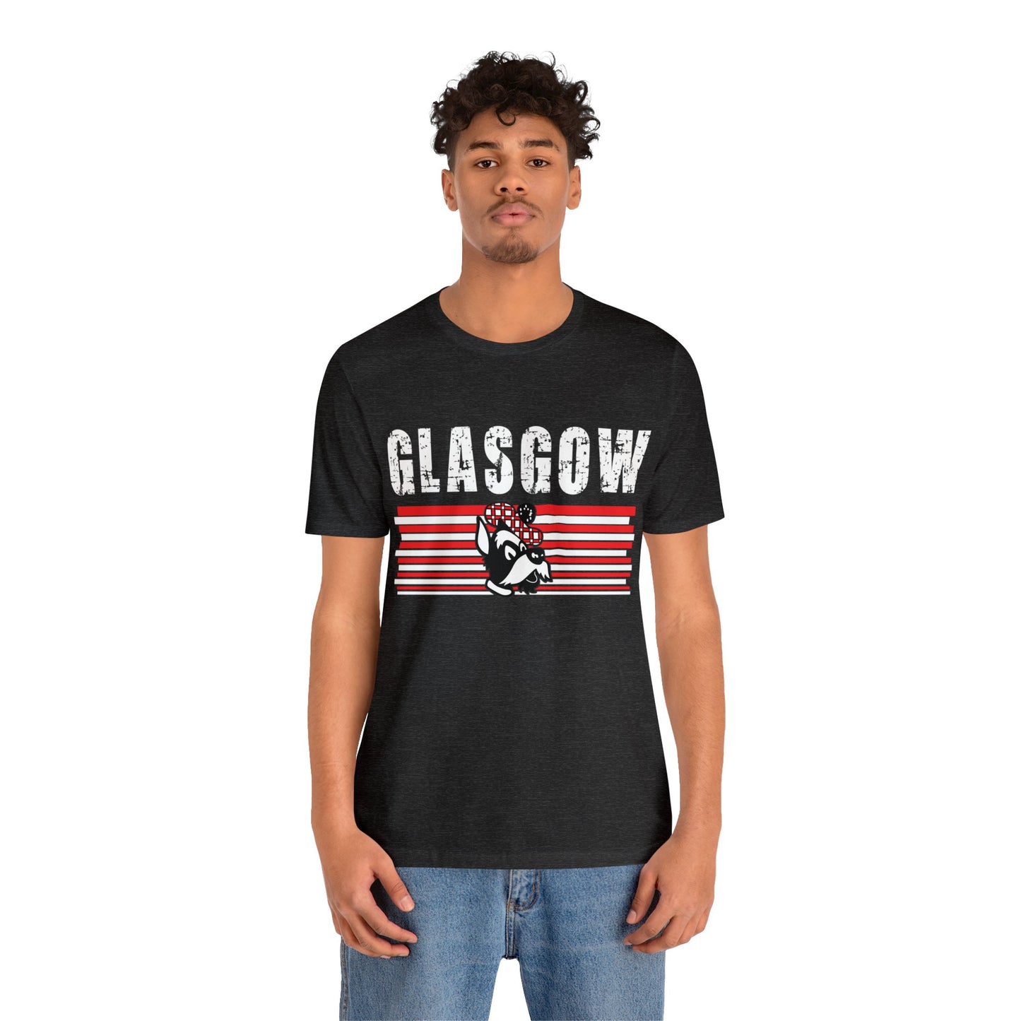 Glasgow Scotties Retro Lines Tee Adult Unisex Jersey Short Sleeve Tee