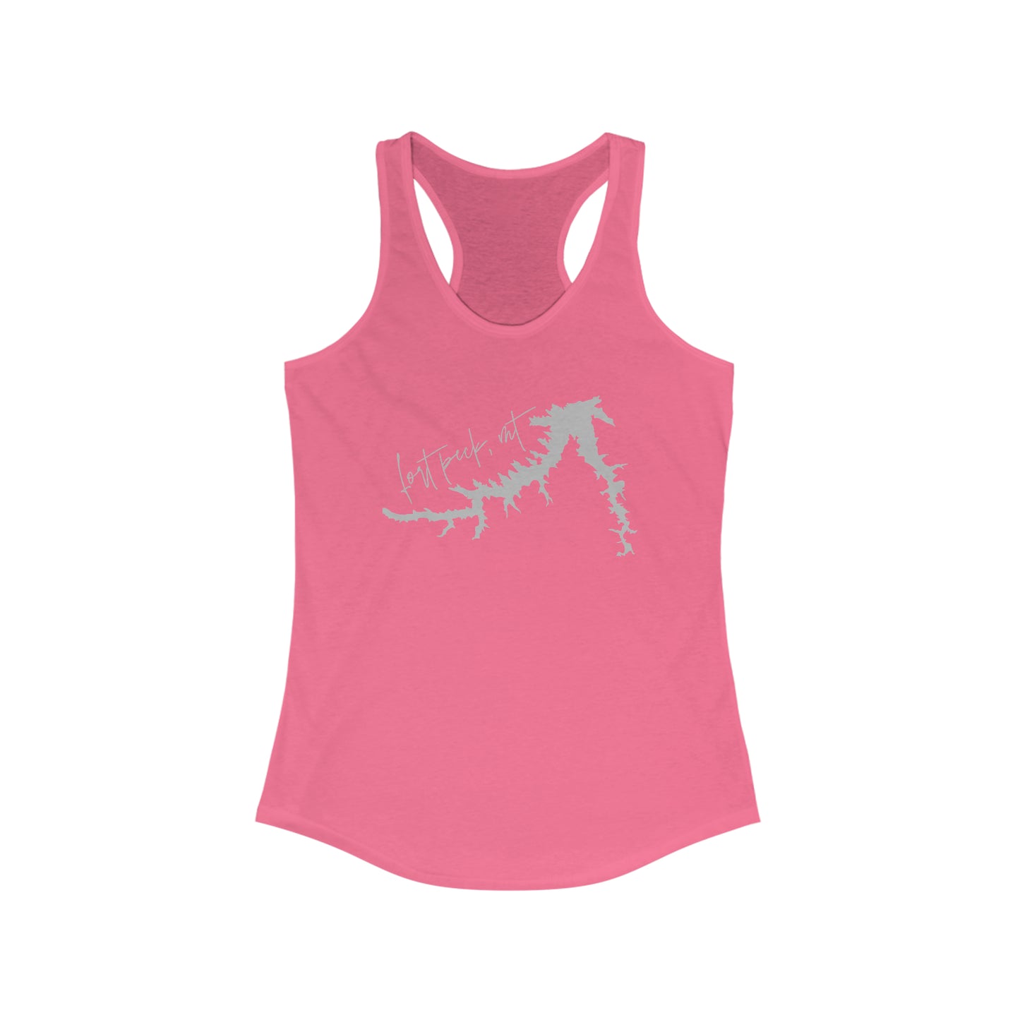 Naked Acres Fort Peck, MT Women's Ideal Racerback Tank in White, Black, Warm Grey, Military Green, Hot Pink, and Indigo