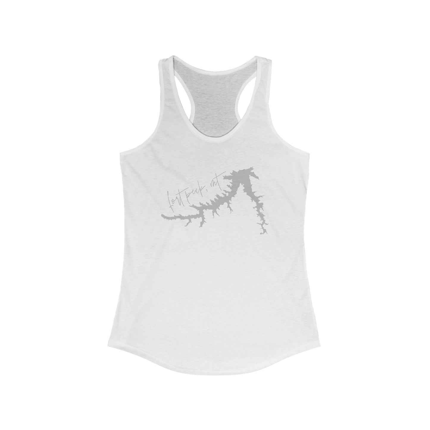 Naked Acres Fort Peck, MT Women's Ideal Racerback Tank in White, Black, Warm Grey, Military Green, Hot Pink, and Indigo