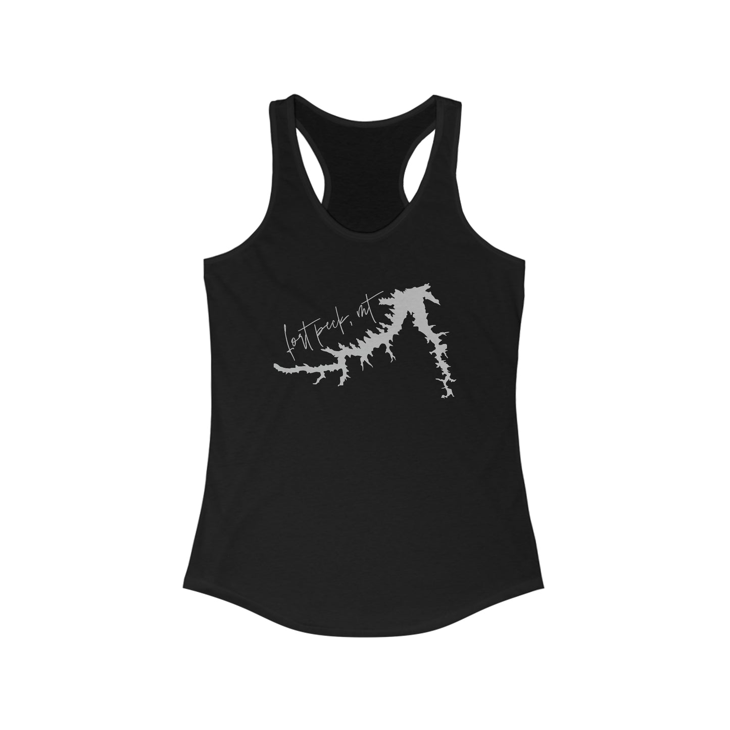 Naked Acres Fort Peck, MT Women's Ideal Racerback Tank in White, Black, Warm Grey, Military Green, Hot Pink, and Indigo