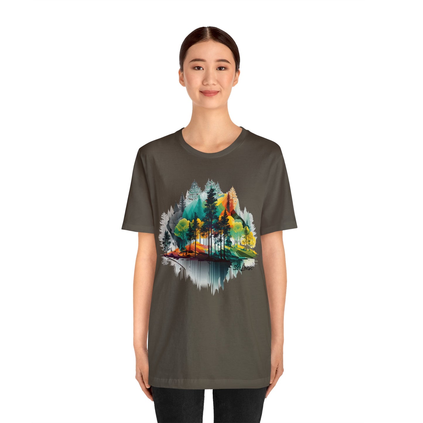 SolLingo Tee Bright Forrest Adult Unisex Jersey Short Sleeve Tee in 11 colors