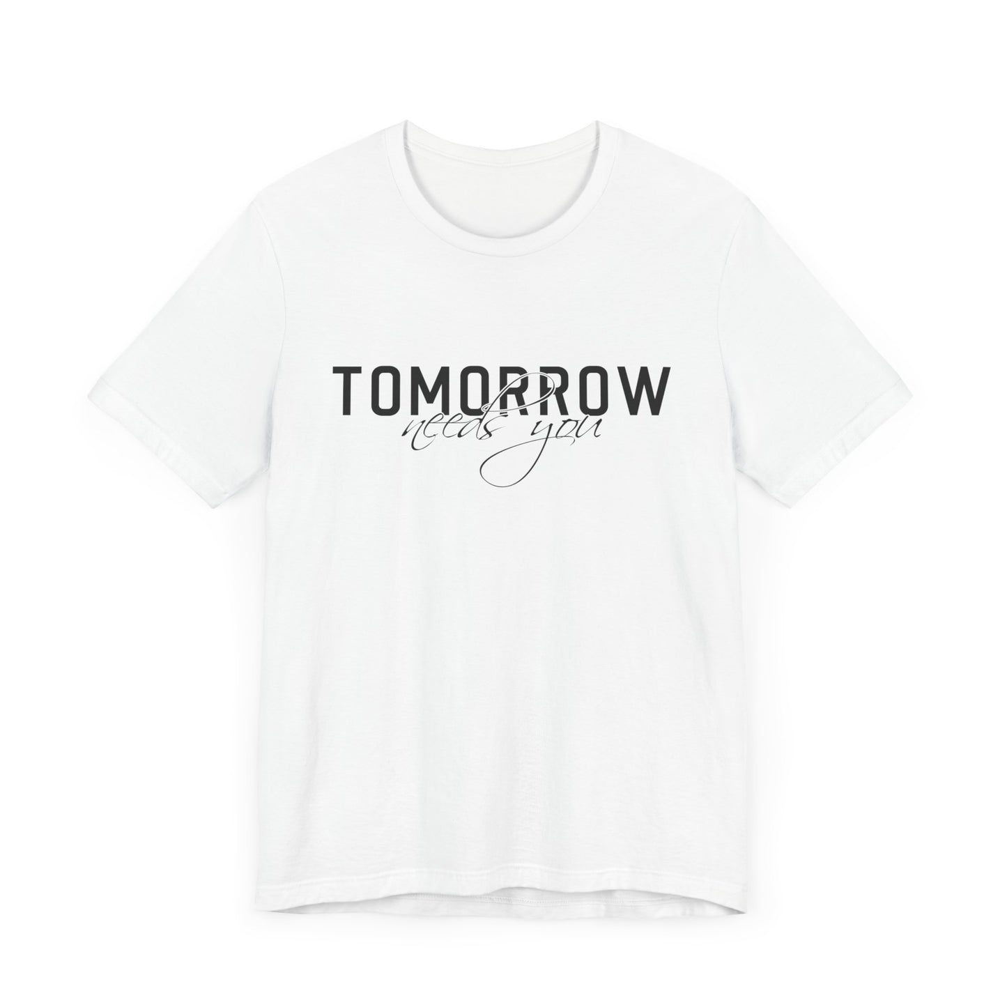 SolLingo Tomorrow Needs You Adult Unisex Jersey Short Sleeve Tee in Natural, White, and Ash