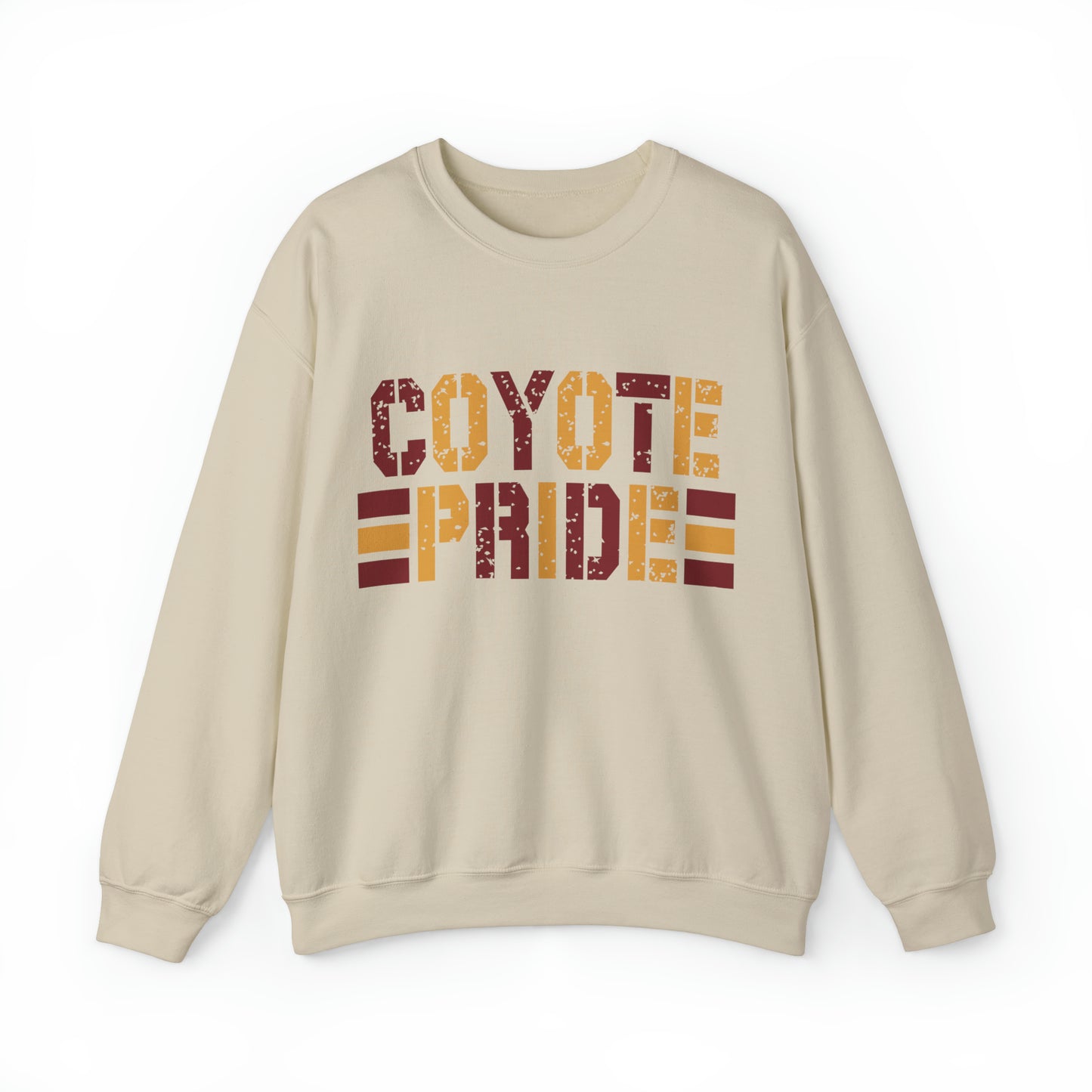 Shelby Coyotes Pride Adult Unisex Heavy Blend™ Crewneck Sweatshirt in Black, White, Grey, or Sand