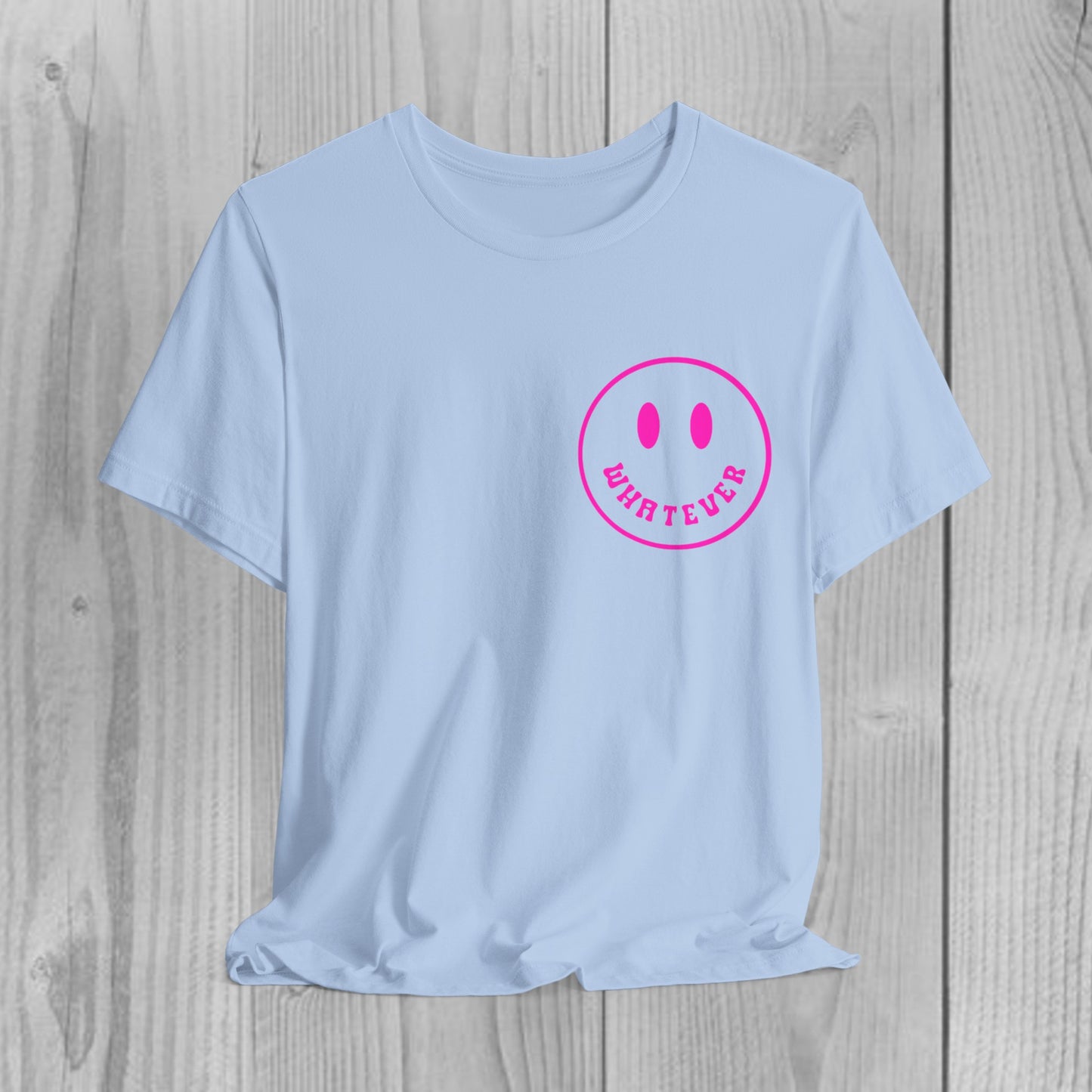 SolLingo Whatever Smiley Adult Unisex Jersey Short Sleeve Tee in 11 colors