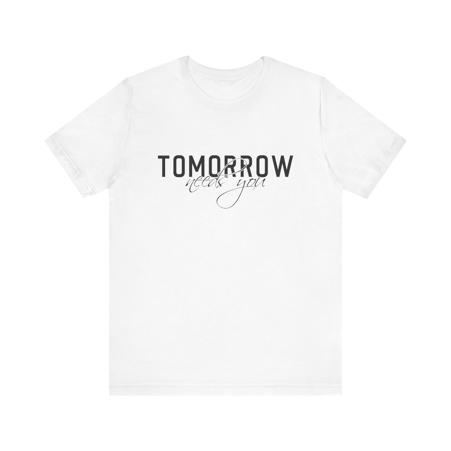 SolLingo Tomorrow Needs You Adult Unisex Jersey Short Sleeve Tee in Natural, White, and Ash