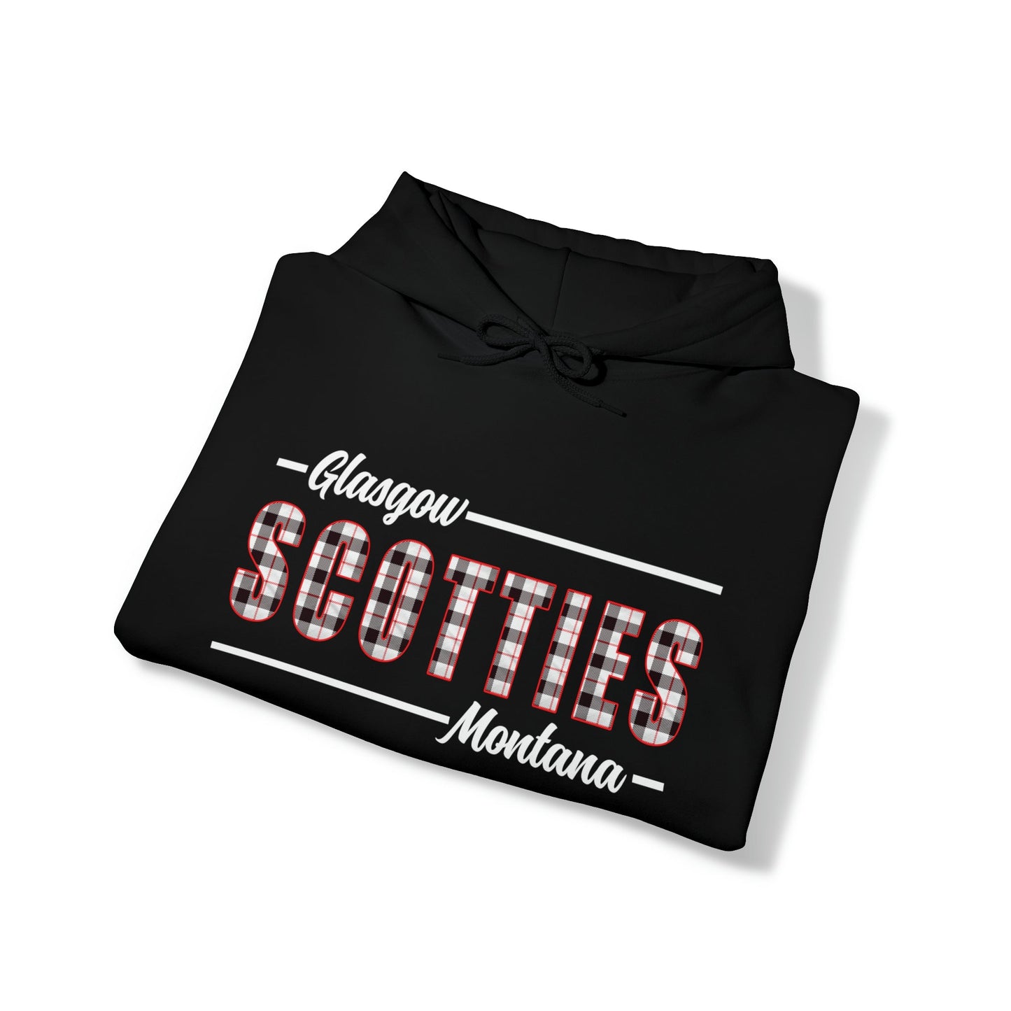 Glasgow Scotties Montana Plaid Unisex Hoodie in Red or Black